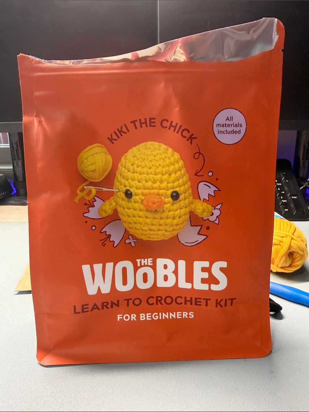 The Woobles Kiki the Chick Crochet Kit - Yellow